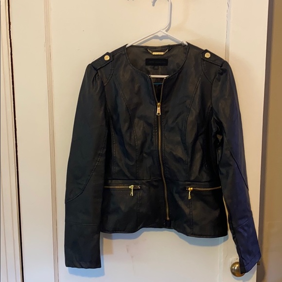 Steve Madden Jackets & Blazers - Black and gold Steve Madden faux leather jacket